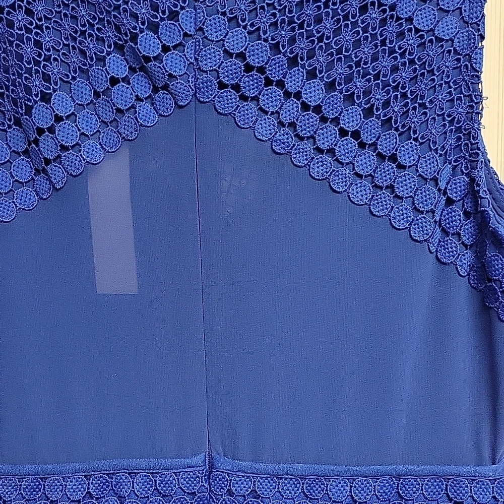 Adelyn Rae Royal Blue Midi Dress Allover Lace Sz Small New summer wedding guest - Picture 6 of 10